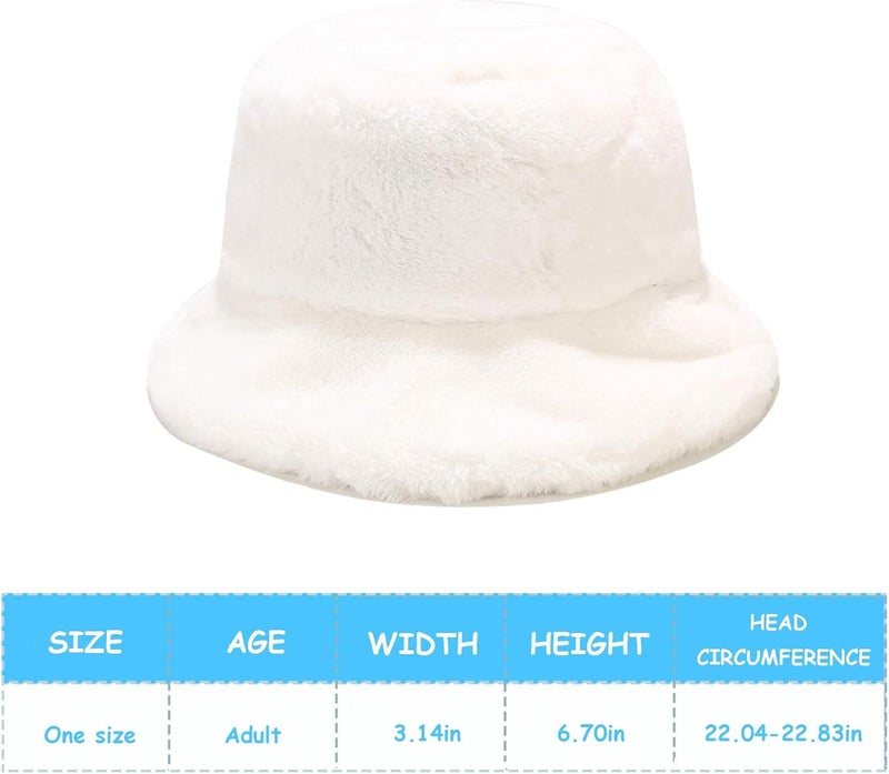 BEARUN Winter Faux Fur Furry Bucket Hat Fluffy Fuzzy Warm Hat Plush Fisherman Hat for Women Men Teens Girls - Image 2